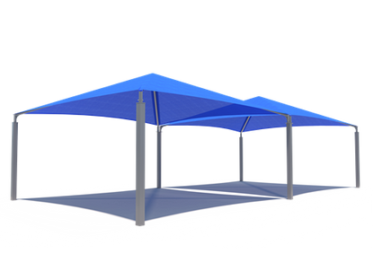 Pyramid Roof Shade Structure example; pictured size and colors may vary