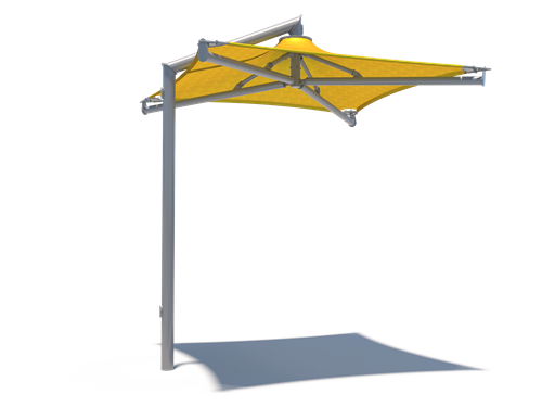 Solana Cantilever Single Post Shade Structure example; pictured size and colors may vary