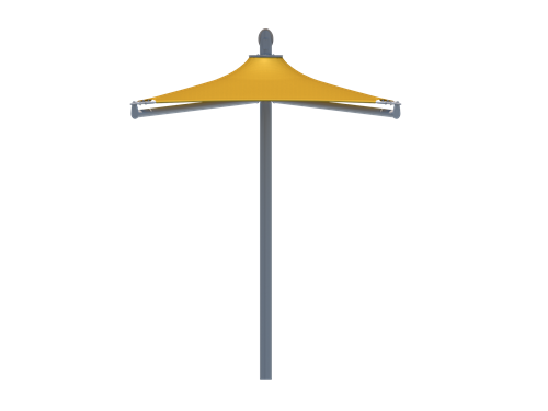 Solana Cantilever Single Post Shade Structure example; pictured size and colors may vary