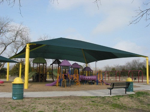 Superspan Hip Roof Shade Structure example; pictured size and colors may vary