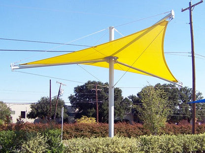 Aurora Single Post Shade Structure example; pictured size and colors may vary