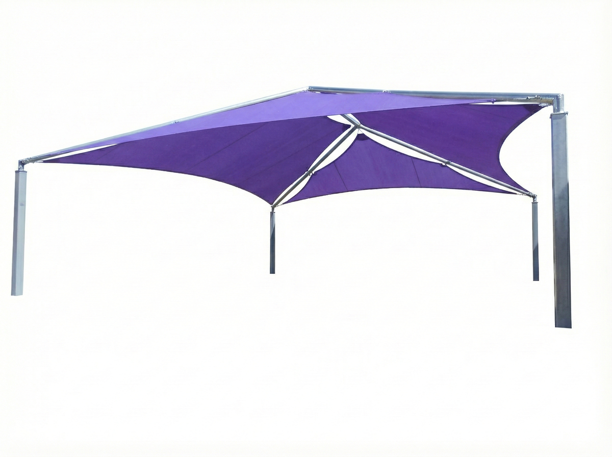 SuperSpan Hip Multi-Panel Shade Structure example; pictured size and colors may vary