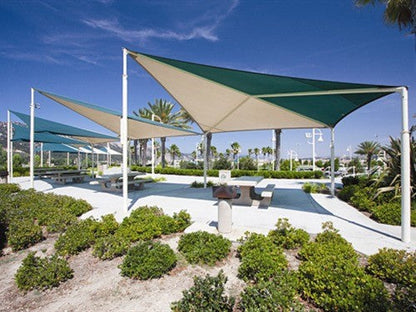 Wave Shade Structure with 4 Posts example; pictured size and colors may vary