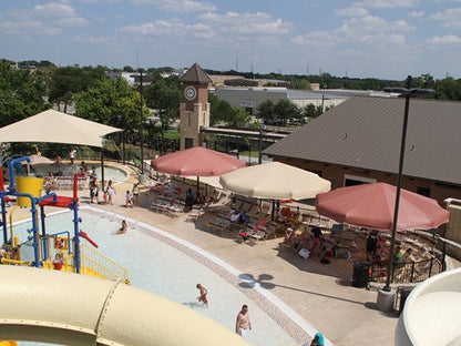 Coolbrella Single Post Umbrella Shade Structure example; pictured size and colors may vary