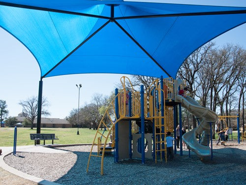 Sahara Roof Shade Structure with 4 Posts example; pictured size and colors may vary
