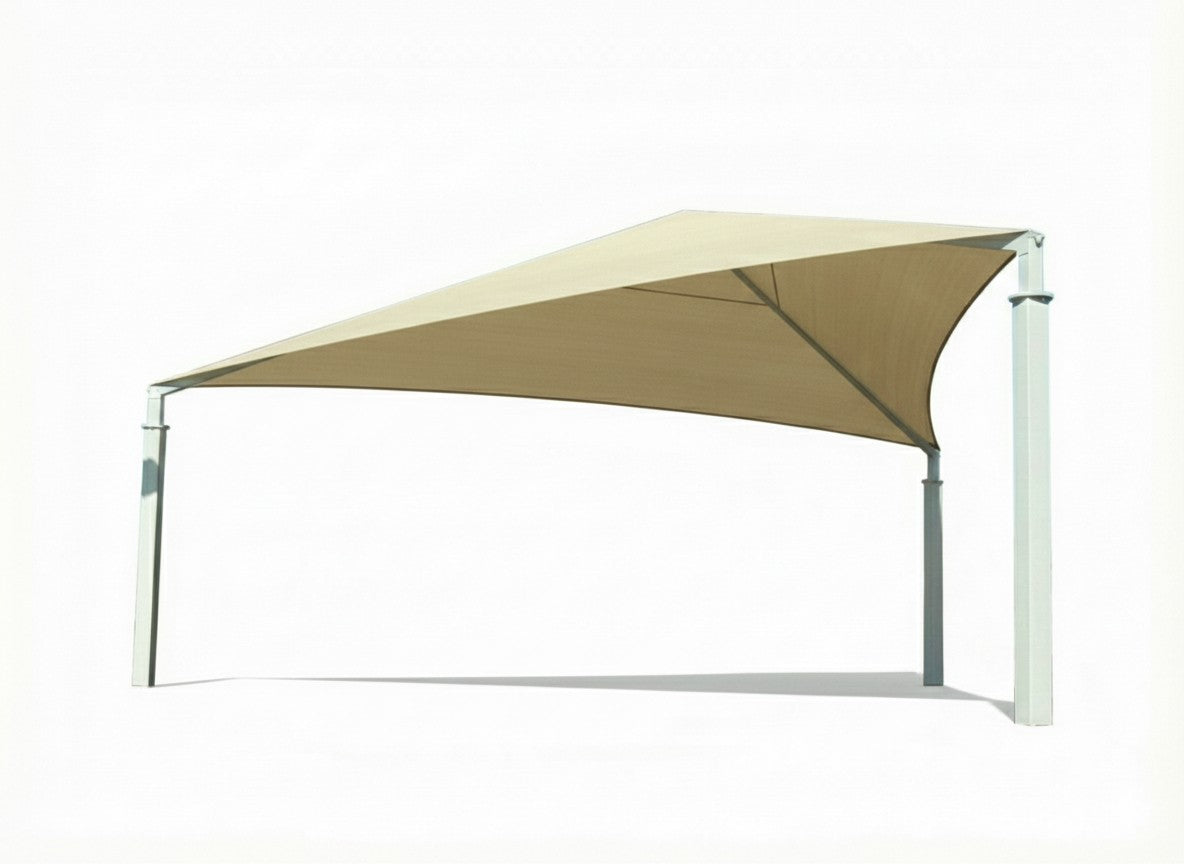 Triangle Shade Structure with 3 Posts example; pictured size and colors may vary