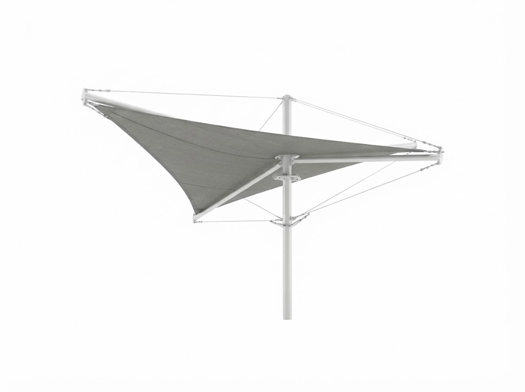 Aurora Single Post Shade Structure example; pictured size and colors may vary