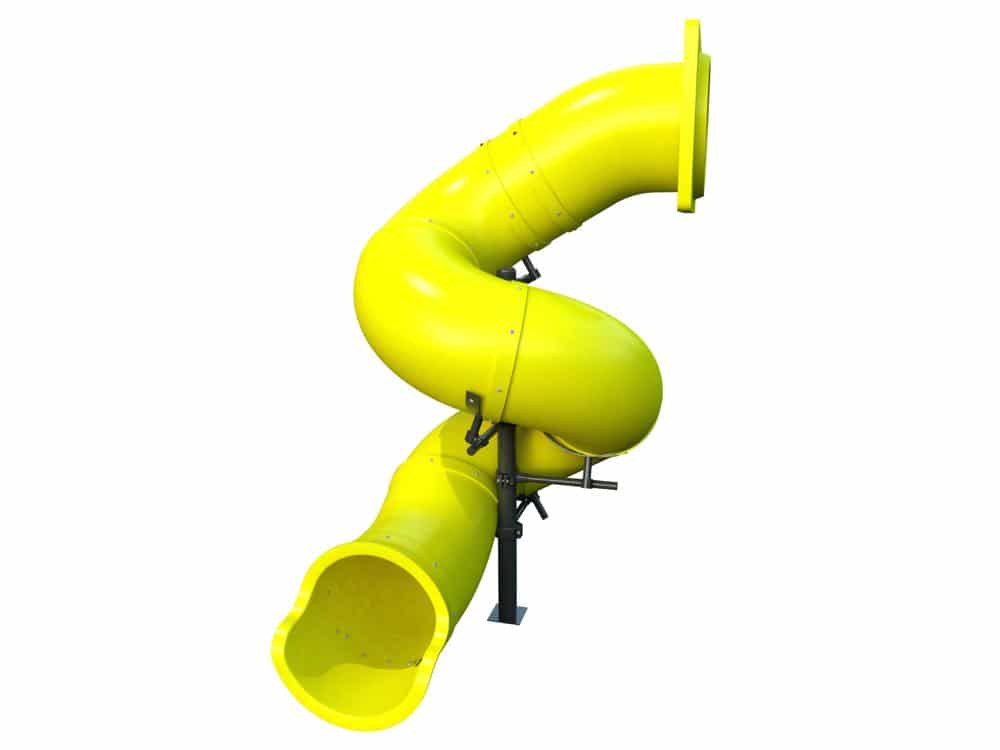 9 Foot Deck Height Spiral Tube Slide Slide and Supports Only Playground Equipment Pros