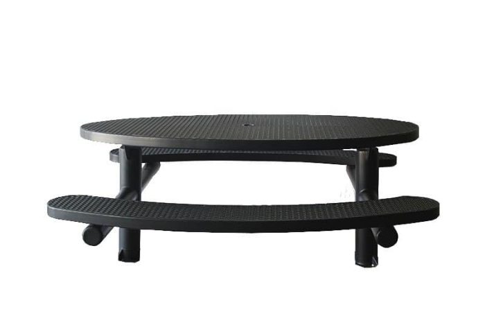 Champion Oval Picnic Table – Direct Bury (Double Pedestal)