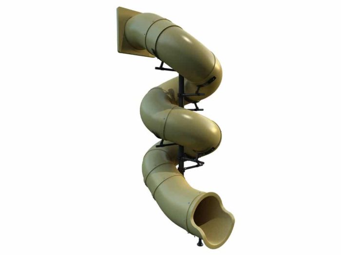 13 Foot Deck Height Spiral Tube Slide - Slide and Supports Only - Image 2