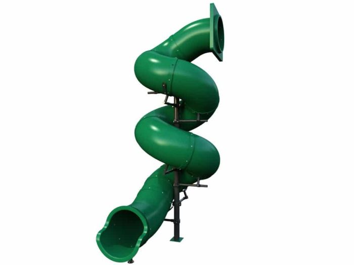 14 Foot Deck Height Spiral Tube Slide - Slide and Supports Only