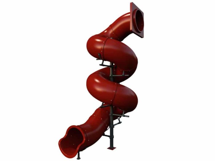 15 Foot Deck Height Spiral Tube Slide - Slide and Supports Only