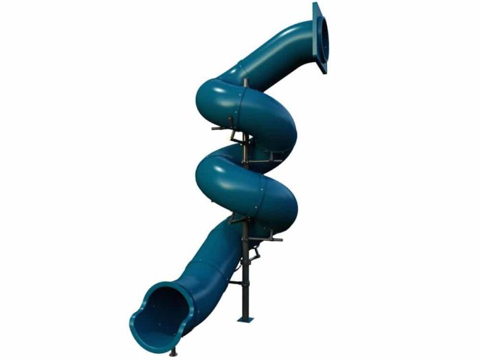 16 Foot Deck Height Spiral Tube Slide - Slide and Supports Only