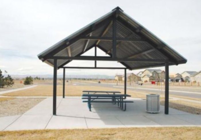 20'x64' Single Tier Gable End Steel Frame Shelter Pavilion