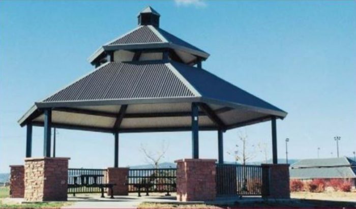 28' Double Tier Hexagonal Steel Frame Shelter