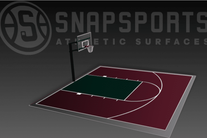 30' X 30' Basketball Court With Hoop