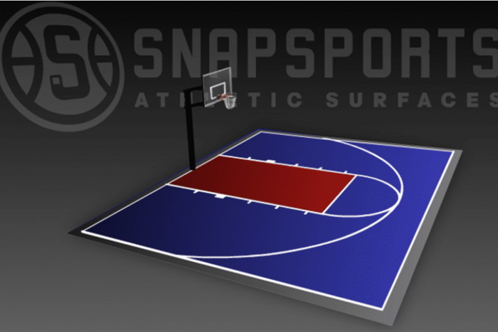 30' X 40' Basketball Court With Hoop