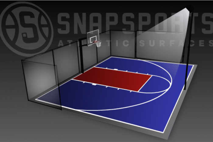 30' X 40' Basketball Court With Lights