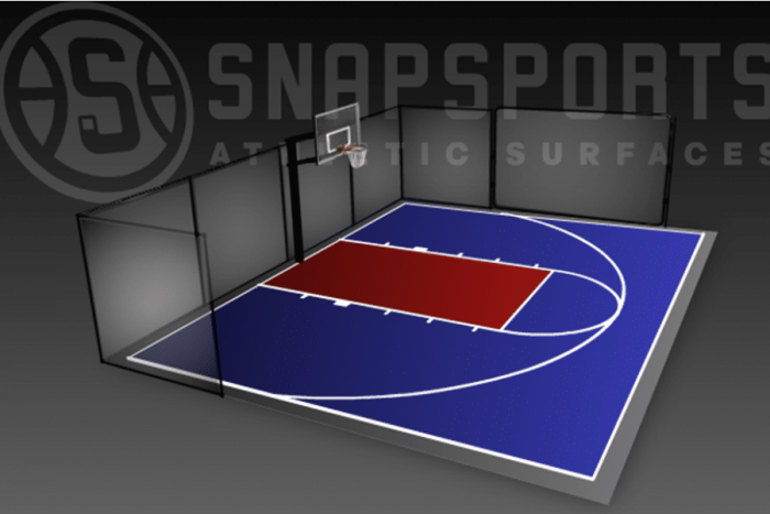 30' X 40' Basketball Court With Rebounder