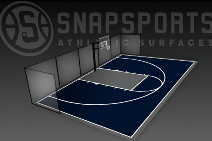 30' X 50' Basketball Court With Containment Netting