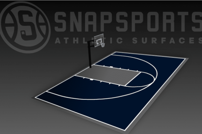 30' X 50' Basketball Court With Hoop