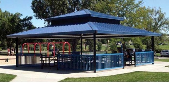 30'x30' Double Tier Square Steel Frame Shelter