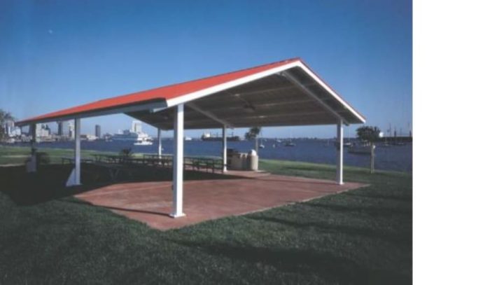 30'x44' Single Tier Gable End Steel Shelter