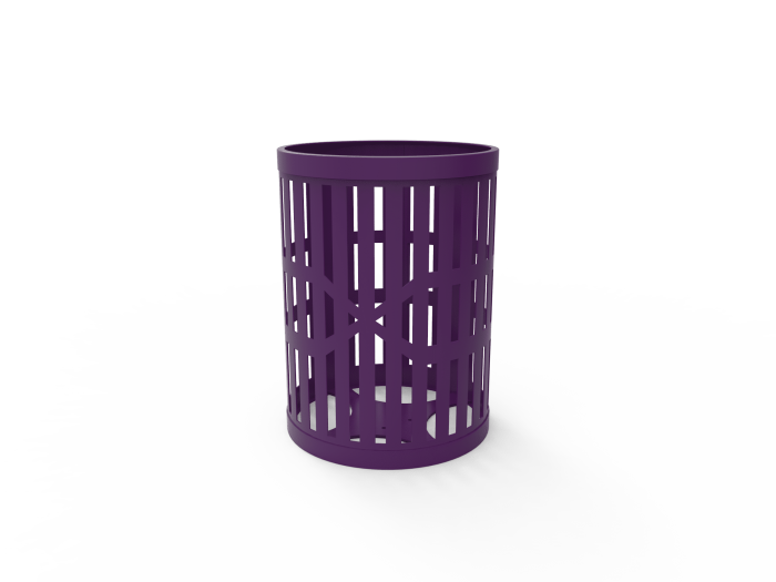 32 Gallon Ribbed Steel Trash Receptacle