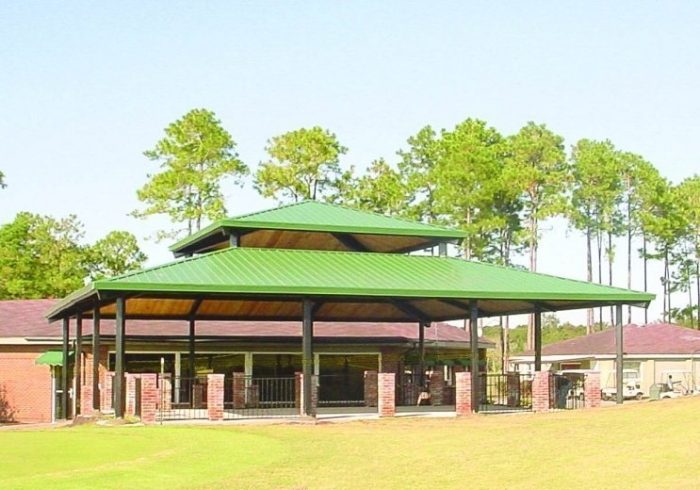 32'x32' Double Tier Square Steel Frame Shelter