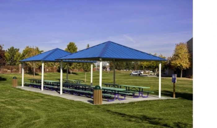 32'x32' Single Tier Square Steel Park Shelter