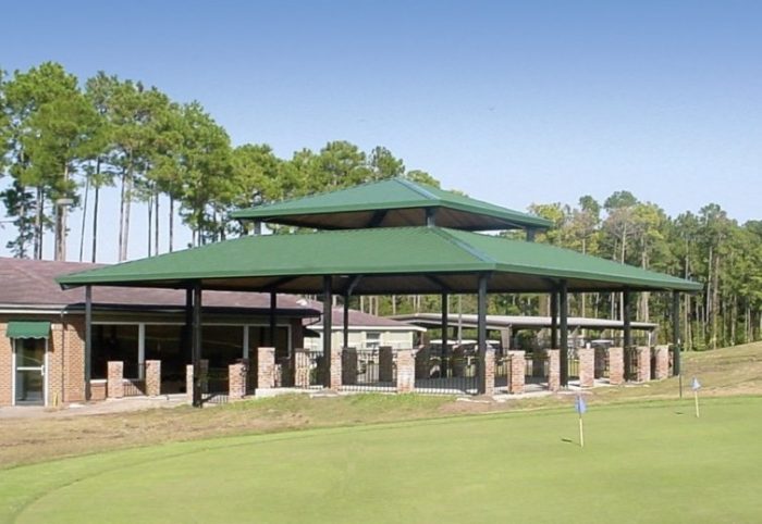 34'x34' Double Tier Square Steel Frame Shelter