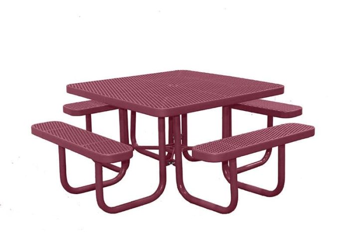 Champion Square Picnic Table Direct Bury – Single Pedestal