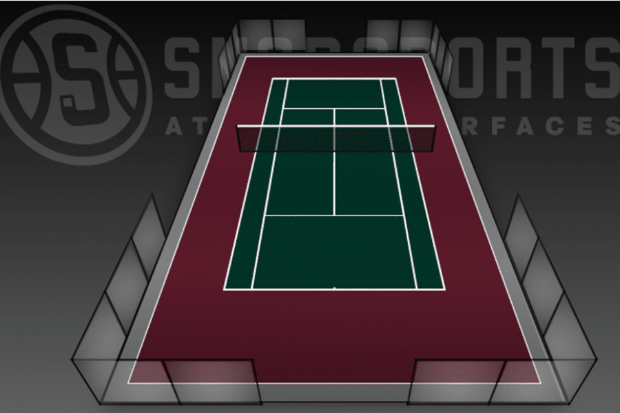 50' X 100' Tennis Court With Containment Netting
