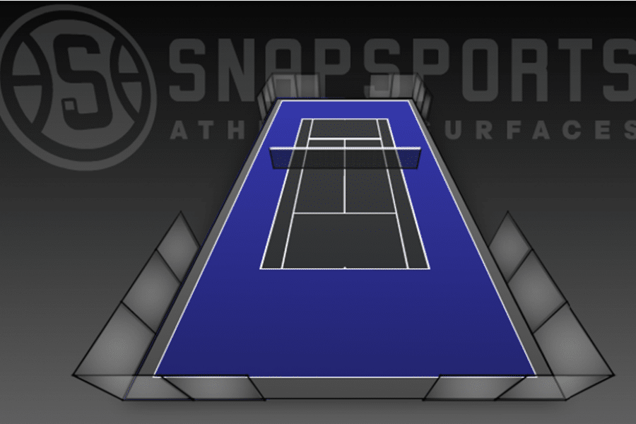 60' X 120' Tennis Court With Containment Netting