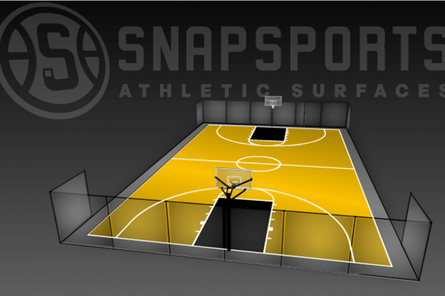 60' X 90' Basketball Court With Rebounder