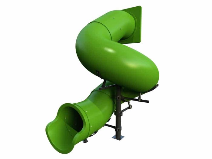 8 Foot Deck Height Spiral Tube Slide - Slide and Supports Only