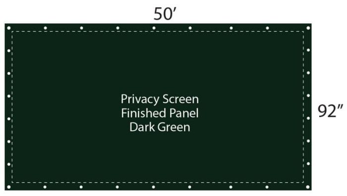 Douglas 26932G Privacy Screen 92" X 50' Finished Panel Green w/Perimeter Hem & Grommets