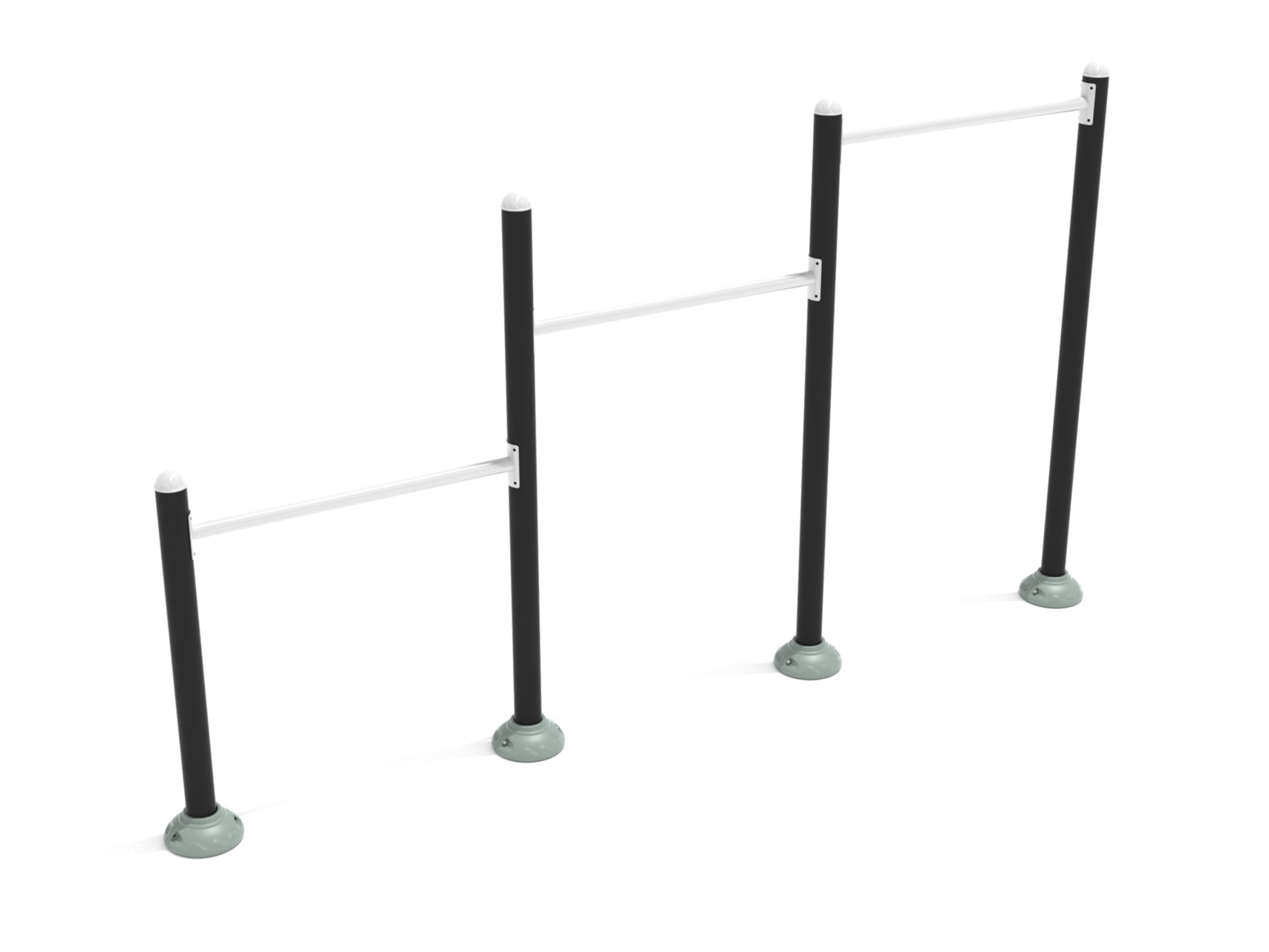 Triple Station Inclined Chin Up Bars