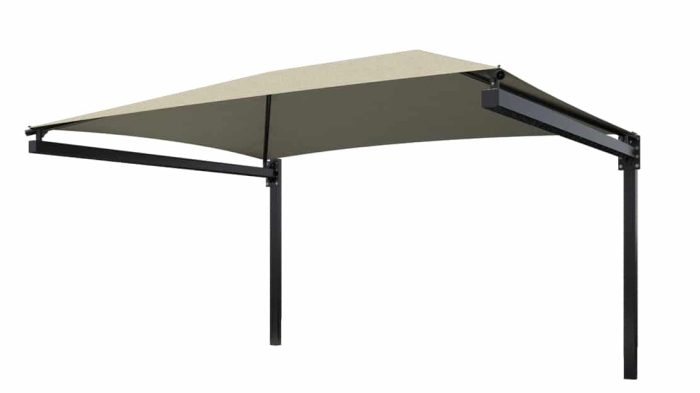 20' x 10' Hanging Cantilever Shade with 8' Eave Height; In-ground Mounted with Glide Elbow - Image 3