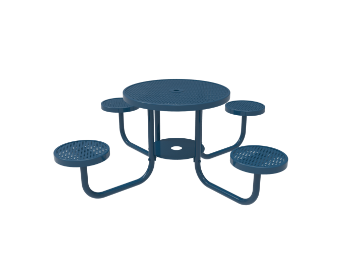 Honeycomb Steel Round Patio Table with Seats