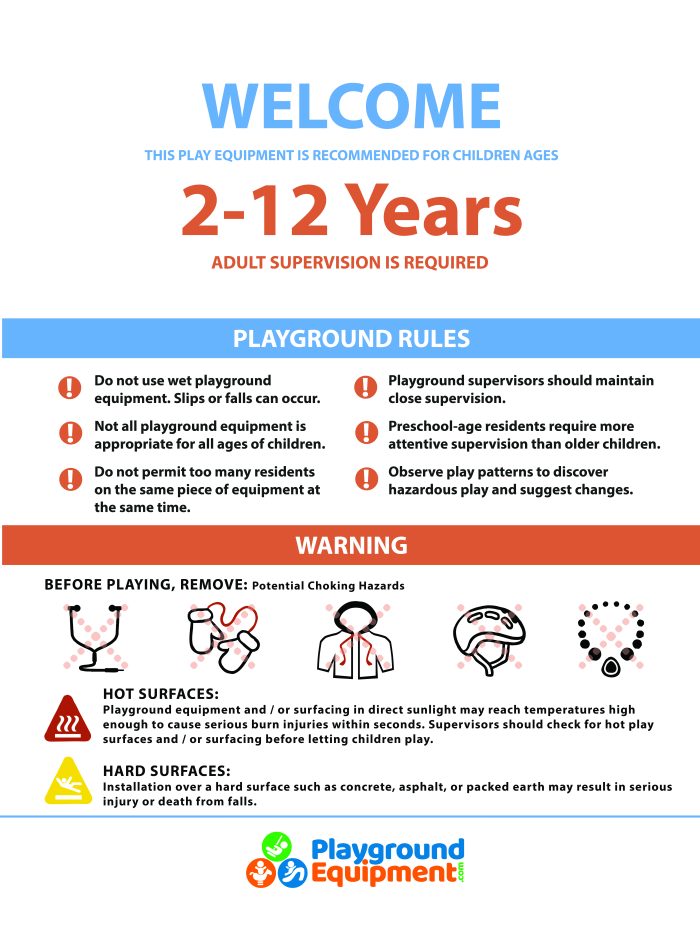 2-Sided Playground Safety Rules and Welcome Sign - Image 96