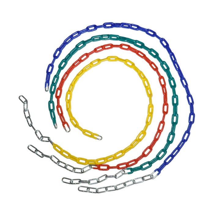 Individual PVC Coated Metal Swing Set Chain - 60 inches (length accommodates bucket seat at 8-feet top rail)