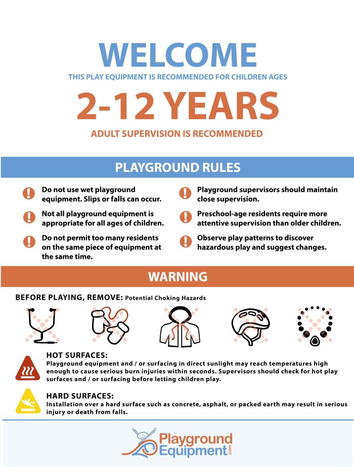 2-Sided Playground Safety Rules and Welcome Sign - Image 104