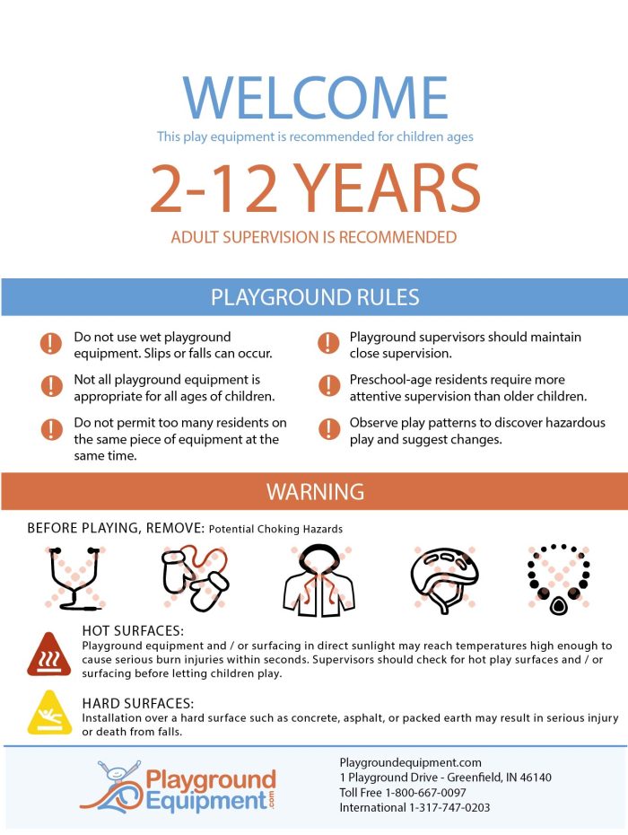 2-Sided Playground Safety Rules and Welcome Sign - Image 87