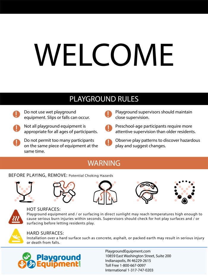 2-Sided Playground Safety Rules and Welcome Sign - Image 136