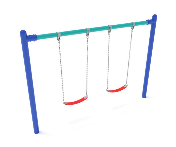 Elite Series 5 inch Single Post Swing 1 Bay with Belt Seats - 8 Foot - Image 4