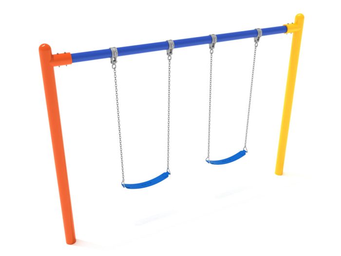 Elite Series 5 inch Single Post Swing 1 Bay with Belt Seats - 8 Foot - Image 6