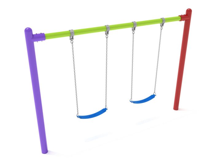 Elite Series 5 inch Single Post Swing 1 Bay with Belt Seats - 8 Foot - Image 7