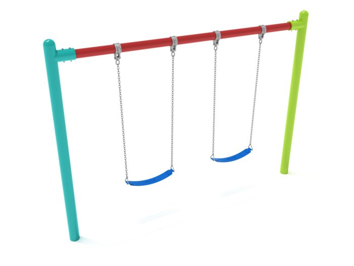 Elite Series 5 inch Single Post Swing 1 Bay with Belt Seats - 8 Foot - Image 12
