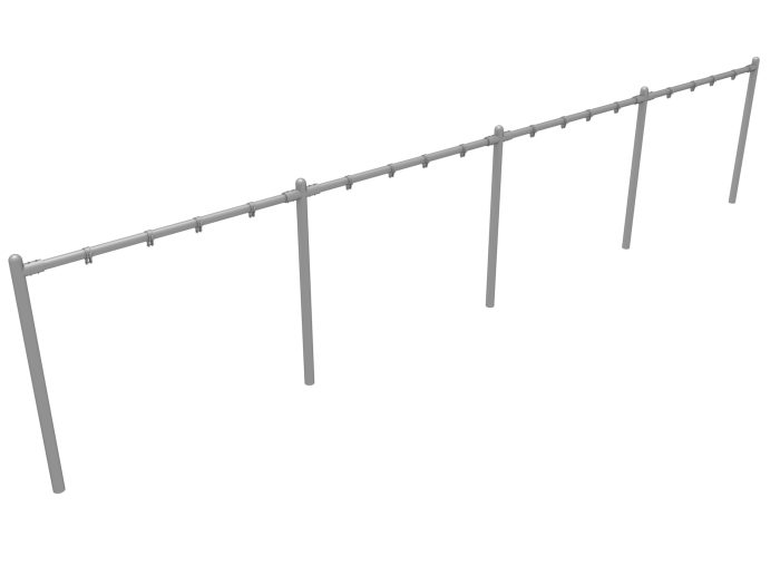 4-Bay Elite Single Post No Swing - Frame with Hangers Only - Image 4